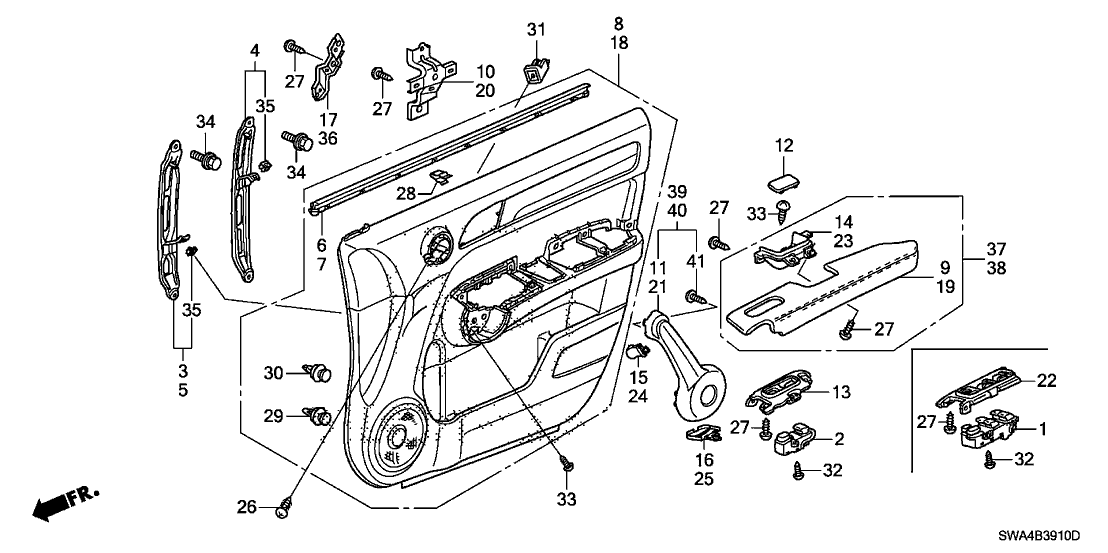 Honda New 2010-2011 Fits Honda CR-V Lining, R. FR. Door (Lower) *YR327L* (PEARL IVORY), Part # 83501-SWA-A01ZJ