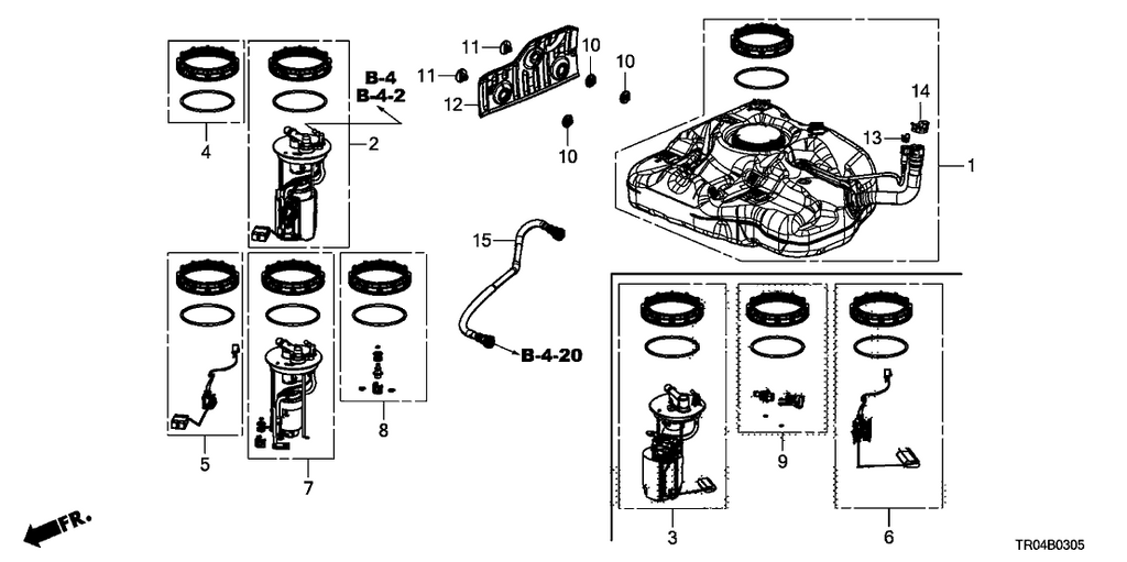 New 2012 Fits Honda Civic Fuel Tank Set, Part # 17044-TR0-L00