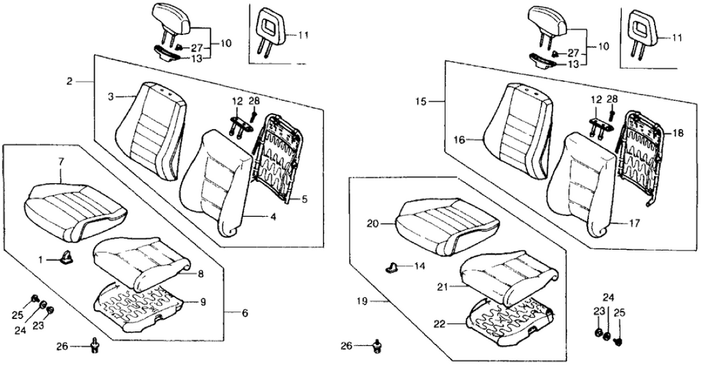 New 1988-1989 Fits Honda Civic Cover, Right Front Seat-Back Trim (Sleek Gray), Part # 81121-SH0-C11ZB