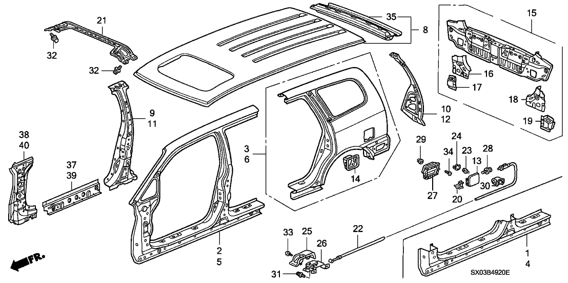 Honda New 1995-1998 Fits Honda Odyssey Left Side Sill Panel, Part # 04641-SX0-405ZZ