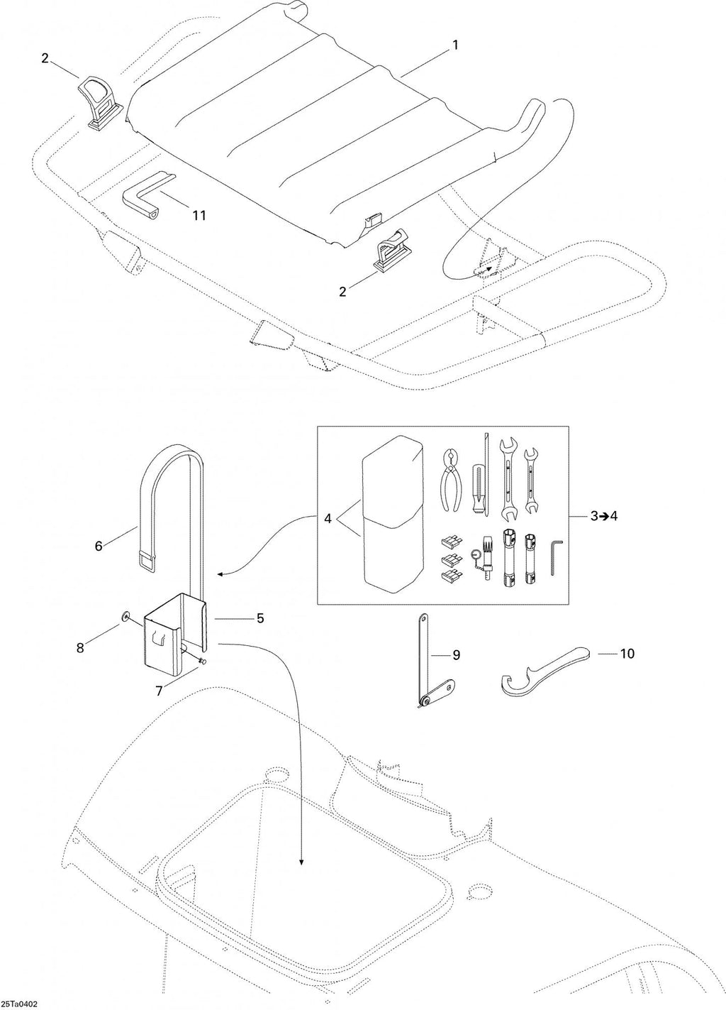 Fits 1999-2005 Can-Am Quest / Quest XT Models Transmission Wrench Ass'y, OEM Part # 529035599