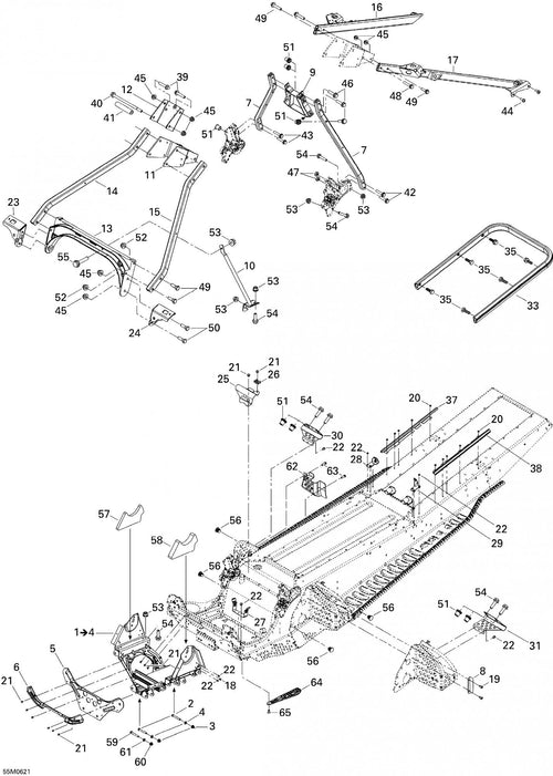 Fits 2005-2007 Ski-Doo Summit 1000 SDI, Highmark & Highmark X / Summit Highmark & Highmark X 1000 SDI Front Protector, OEM Part # 518324438