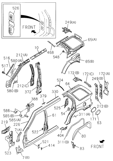 Honda New 2000-2002 Fits Honda Passport Closing, L. Pillar, Part # 89720-86722