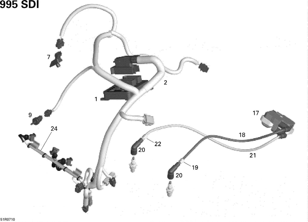 Fits 2005-2007 Ski-Doo Mach Z 1000 SDI / Mach Z 1000 SDI Adrenaline & X Models Harness Support, OEM Part # 420960880
