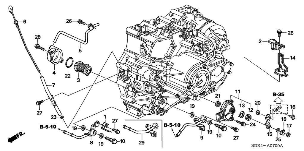 New 2005-2007 Fits Honda Accord Hybrid Stay C, Engine Harness, Part # 32743-RCJ-A00