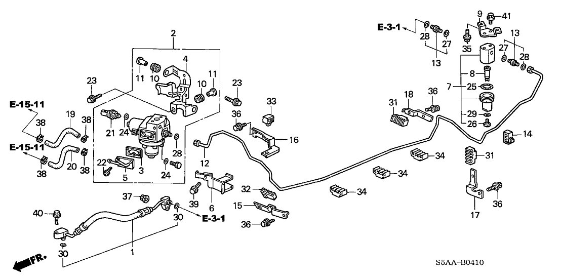 Honda New 2001-2005 Fits Honda Civic Stay E, Fuel Pipe, Part # 17765-S5W-A00