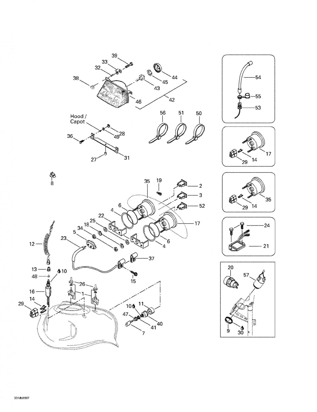 Fits 1996-2007 Ski-Doo Formula Deluxe 380 F / Formula Deluxe 380/500 Models Plastite Phillips Screw M4 X 40, OEM Part # 243244040