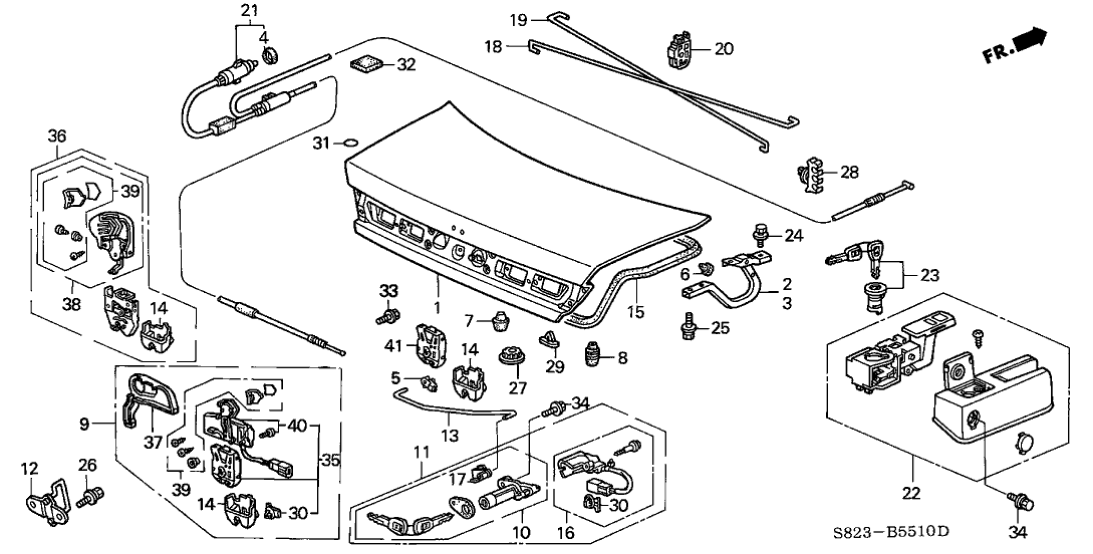 New 1998-2002 Fits Honda Accord Cable, Trunk & Fuel Lid Opener, Part # 74880-S82-A01