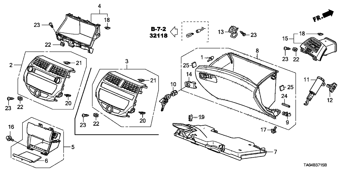 New 2008-2010 Fits Honda Accord Panel Assy., Center *YR327L* (PEARL IVORY), Part # 77250-TA0-A03ZF
