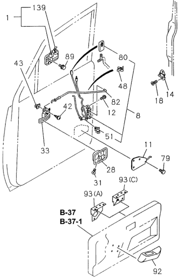 New 1994-1995 Fits Honda Passport Box, R. Power Window Switch Door Side (Gray), Part # 89700-10135