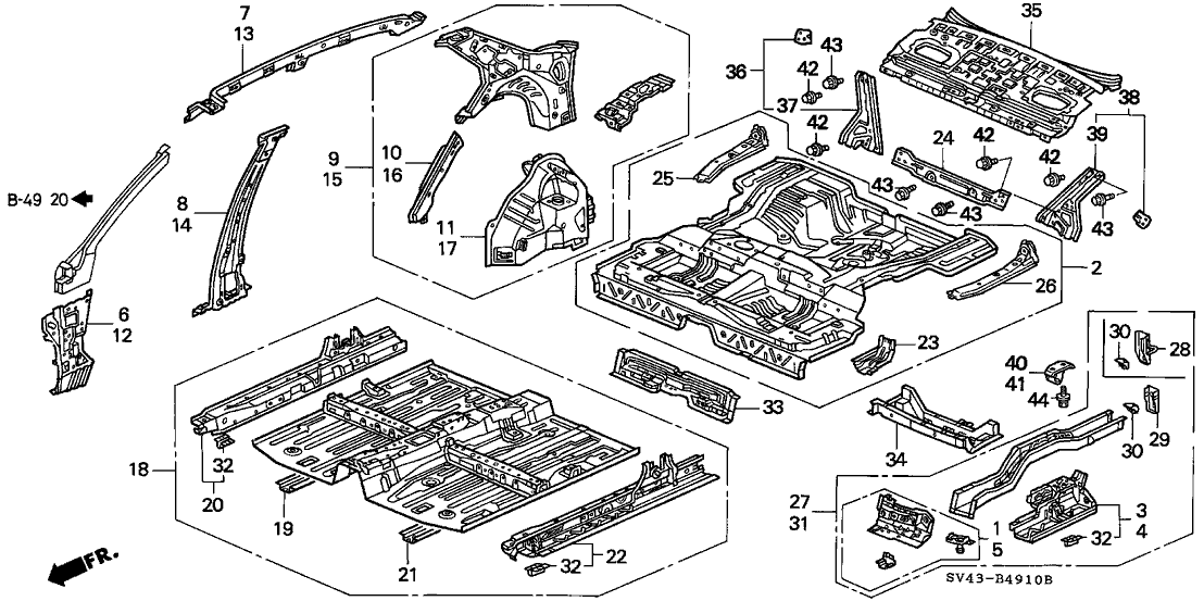 Honda New 1994-1995 Fits Honda Accord Left Rear Wheelhouse, Part # 64730-SV4-A00ZZ