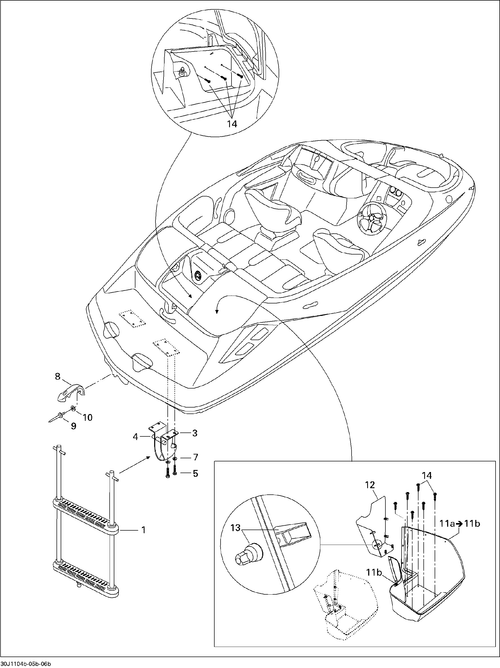 Sea-Doo U-bracket, OEM Part # 204060141