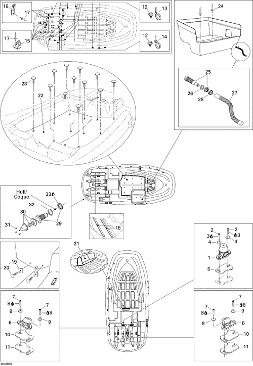Sea-Doo Carpet Center Storage, OEM Part # 204061087