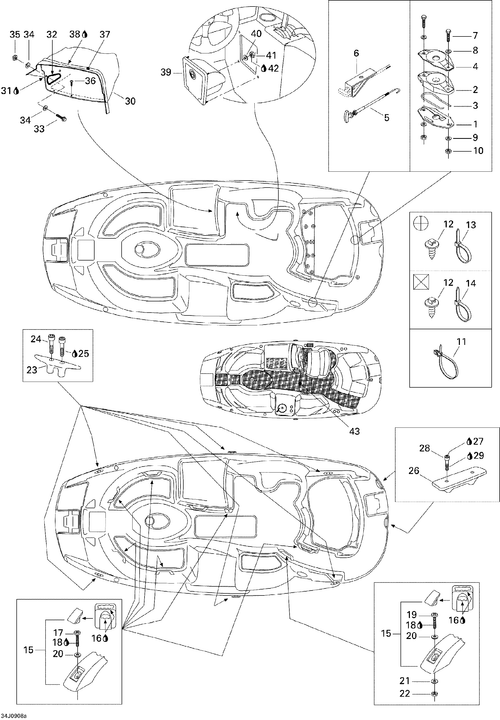 Sea-Doo Bracket-cable, OEM Part # 204070886