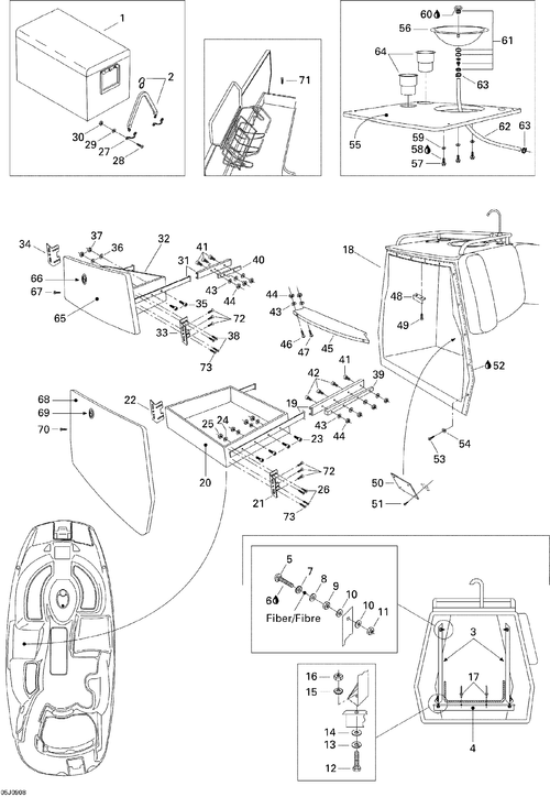 Sea-Doo Access Cover, OEM Part # 204070916