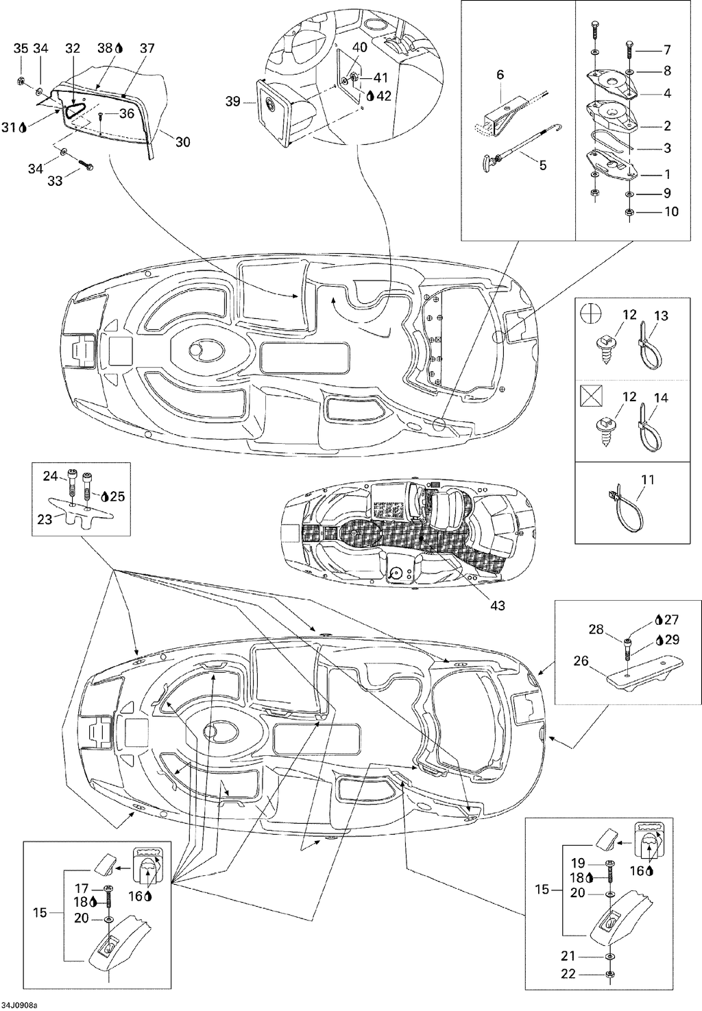 Sea-Doo Glove BOX, OEM Part # 204071084