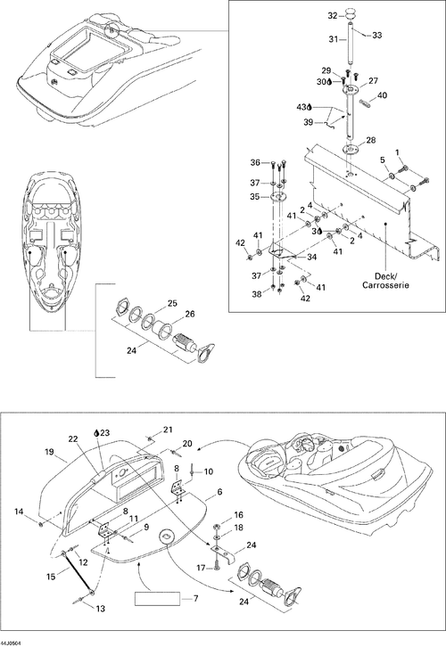 Sea-Doo Hinge, OEM Part # 204071462