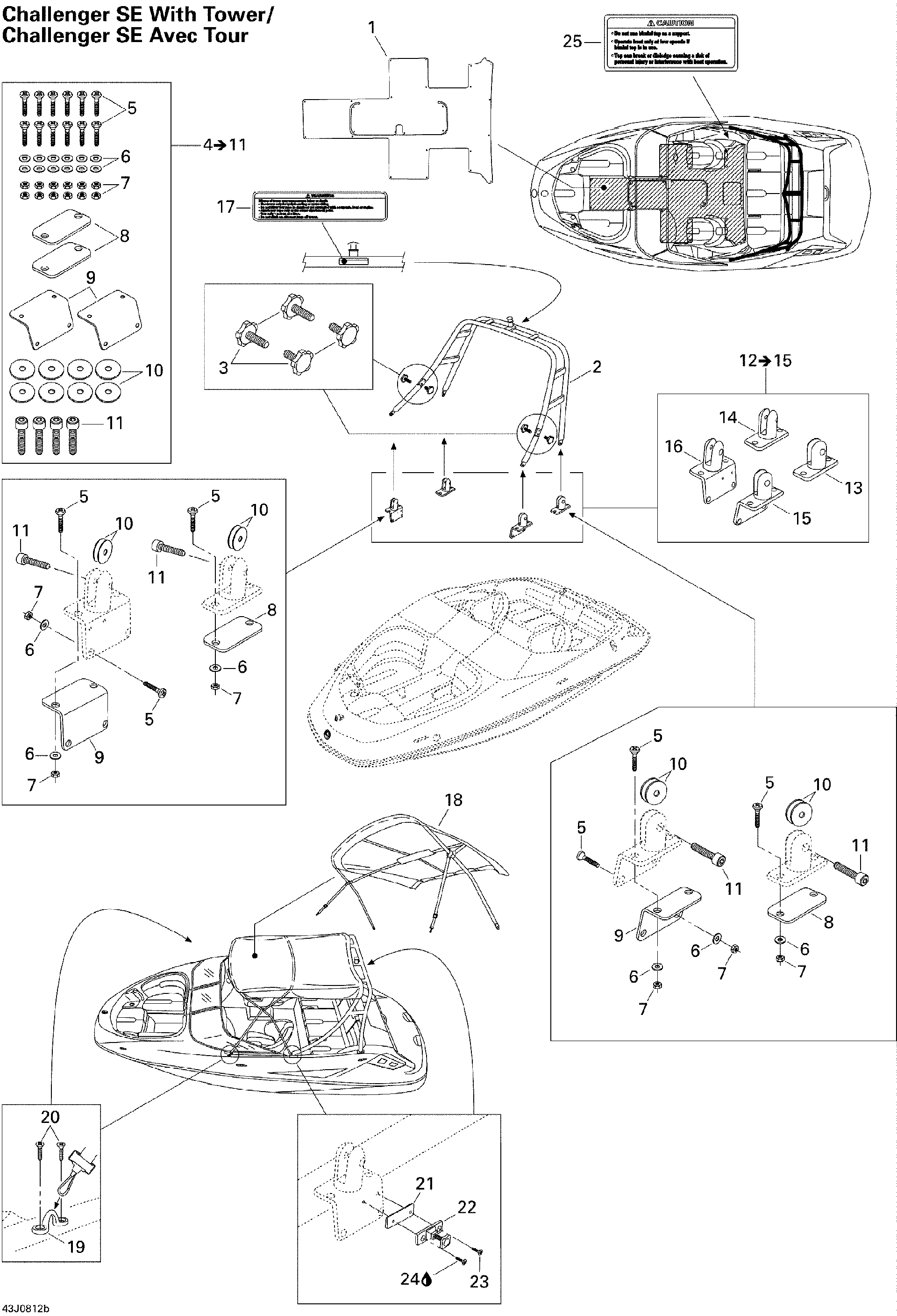 Sea-Doo Tower Hardware KIT, OEM Part # 204072257