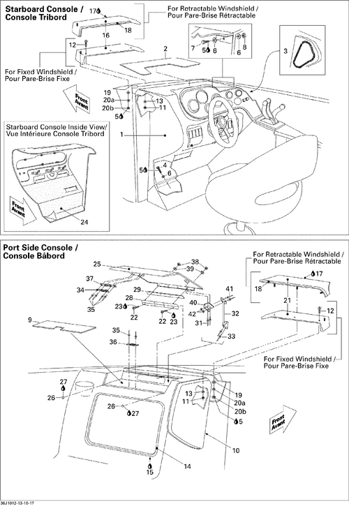Sea-Doo Console CAP ASM Starboard, OEM Part # 204072689