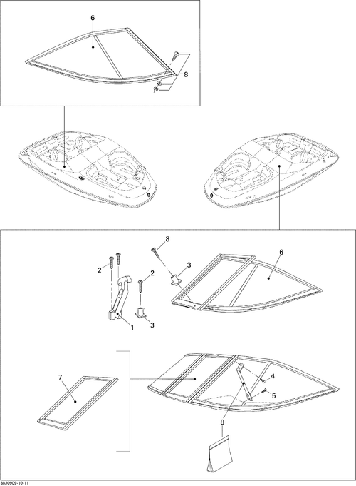 Sea-Doo Windshield Hardware KIT, OEM Part # 204072751