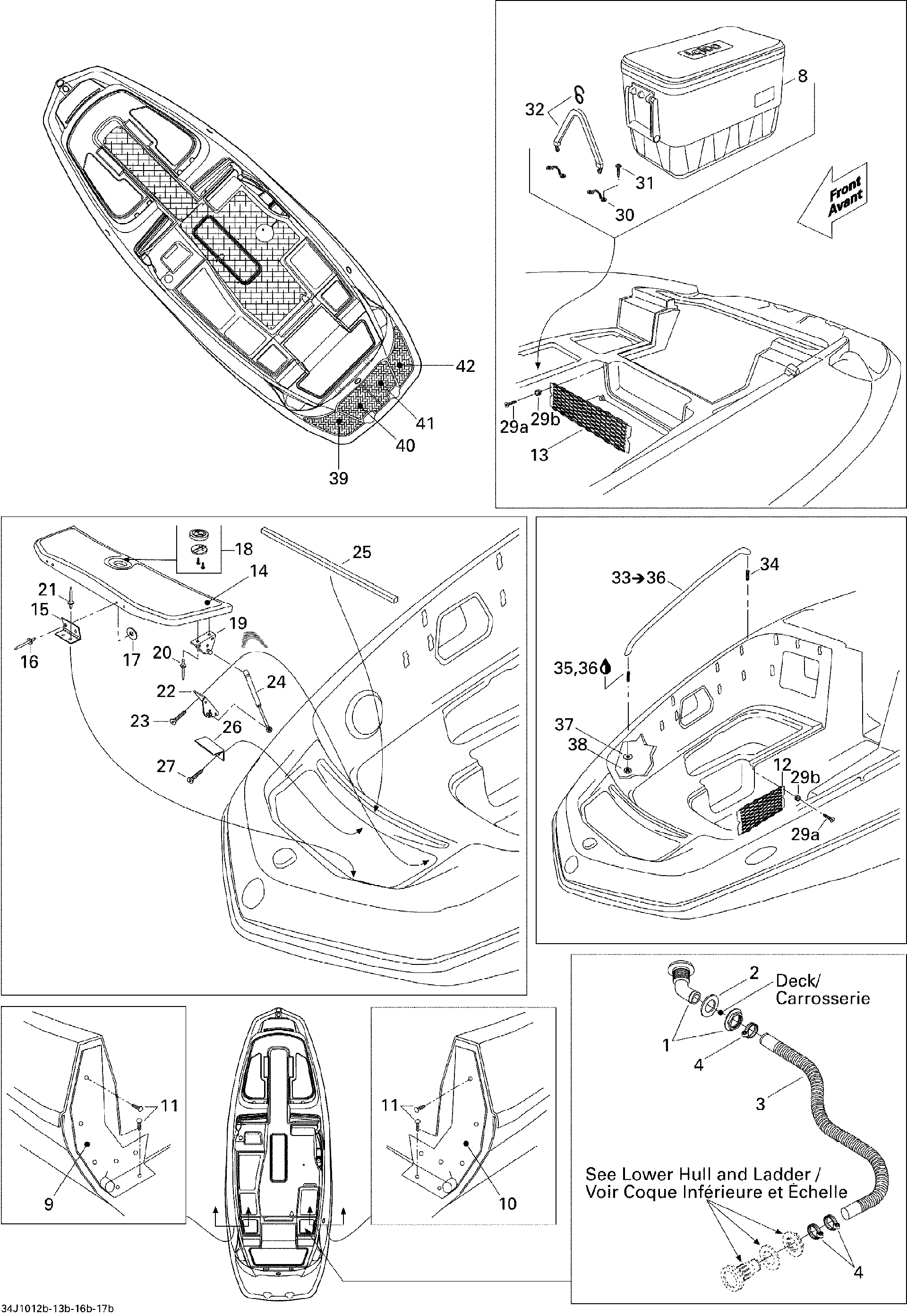 Sea-Doo SWIM Platform Carpet Outer, OEM Part # 204073438