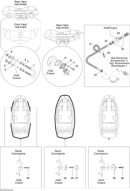 Fits 2000-2012 Sea-Doo 150 Speedster 155 / 150 Speedster 260 Phillips Tapping Screw #8, OEM Part # 204100049 - schematic diagram