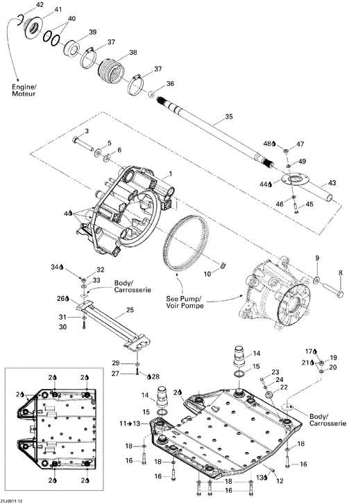 Sea-Doo Shaft Guard, OEM Part # 204120338