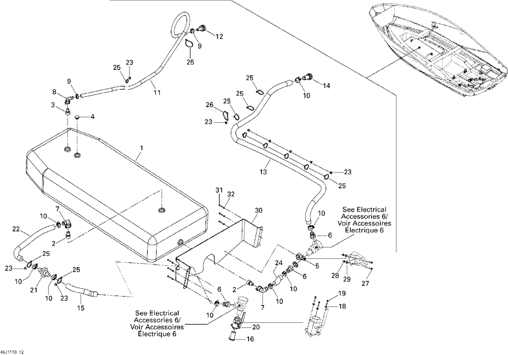 Sea-Doo Fitting, OEM Part # 204130188