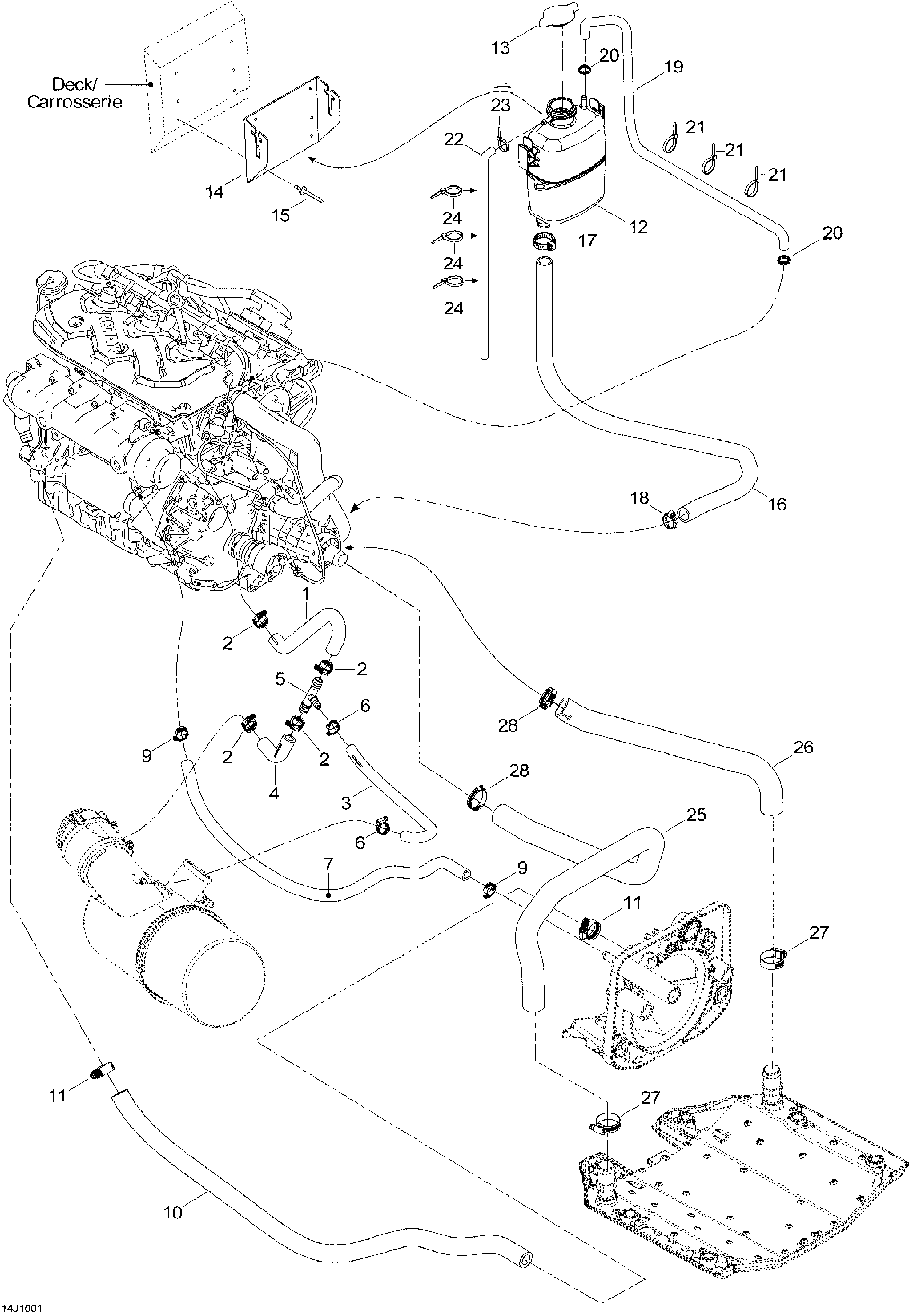 Sea-Doo Coolant TANK Bracket, OEM Part # 204300211