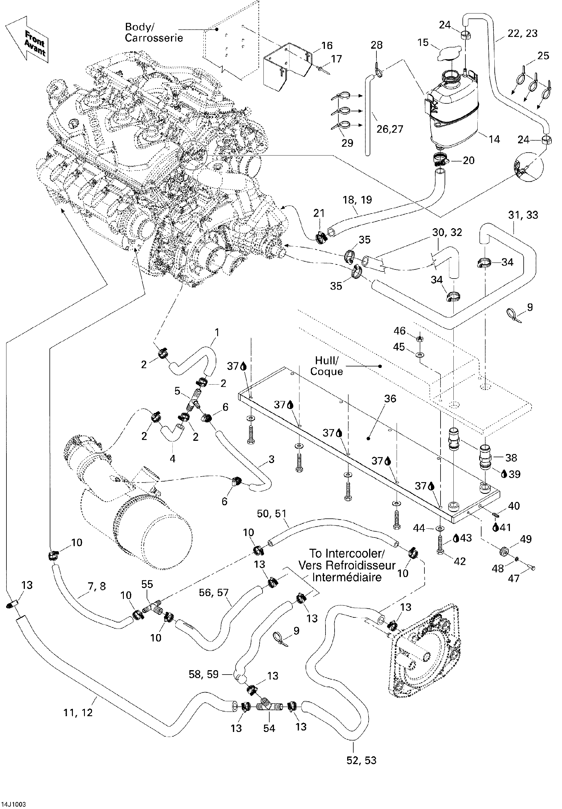 Sea-Doo Coolant TANK Bracket, OEM Part # 204300213
