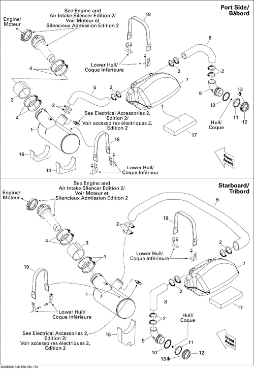 Sea-Doo Exhaust HOSE Starboard, OEM Part # 204340486