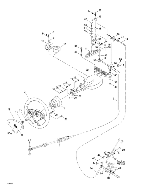 Sea-Doo Cable Steering, OEM Part # 204390216