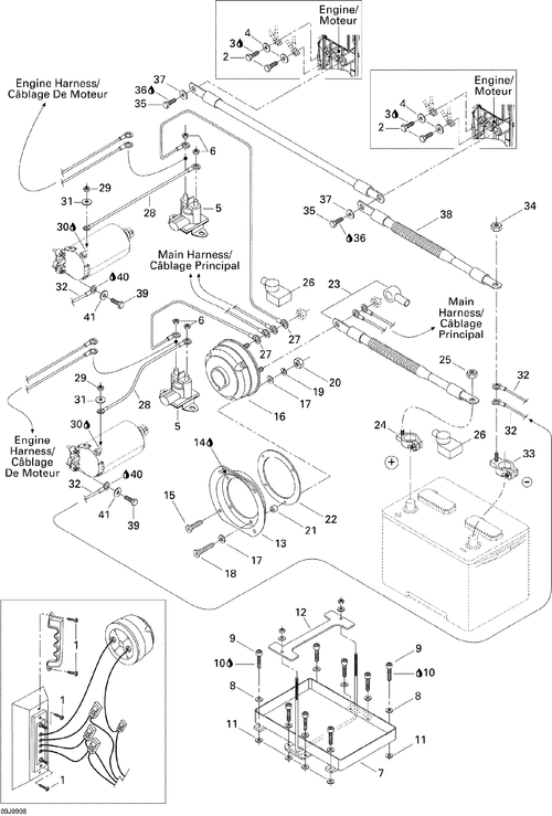Sea-Doo Battery Support KIT, OEM Part # 204470419