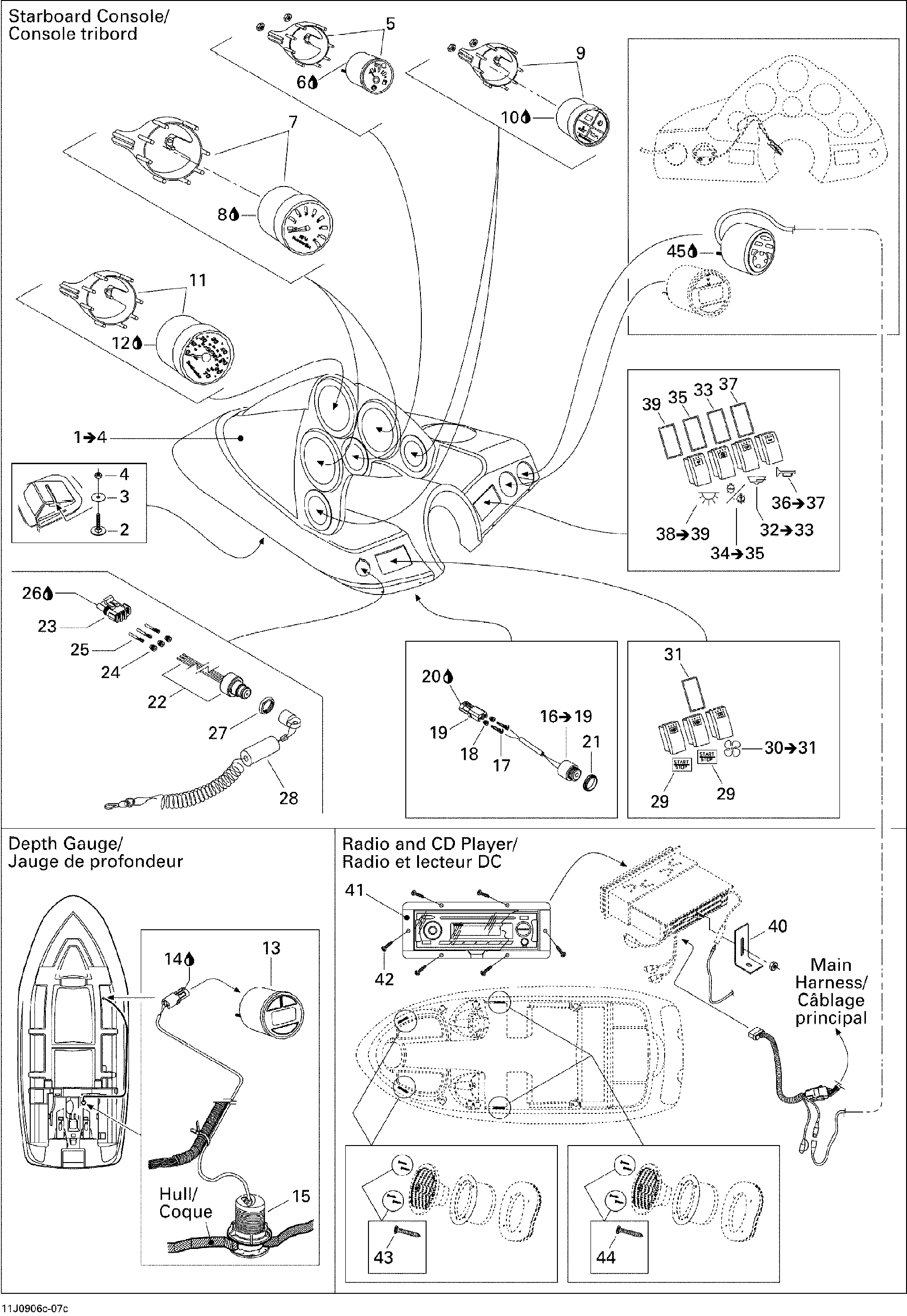 Sea-Doo 90° Radio Support, OEM Part # 204470926