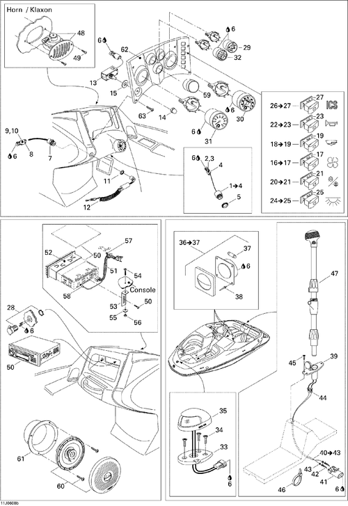 Sea-Doo Courtesy Light Switch ASM, OEM Part # 204470977