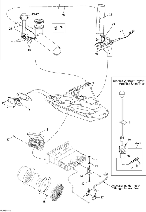 Sea-Doo Radio Support, OEM Part # 204470981