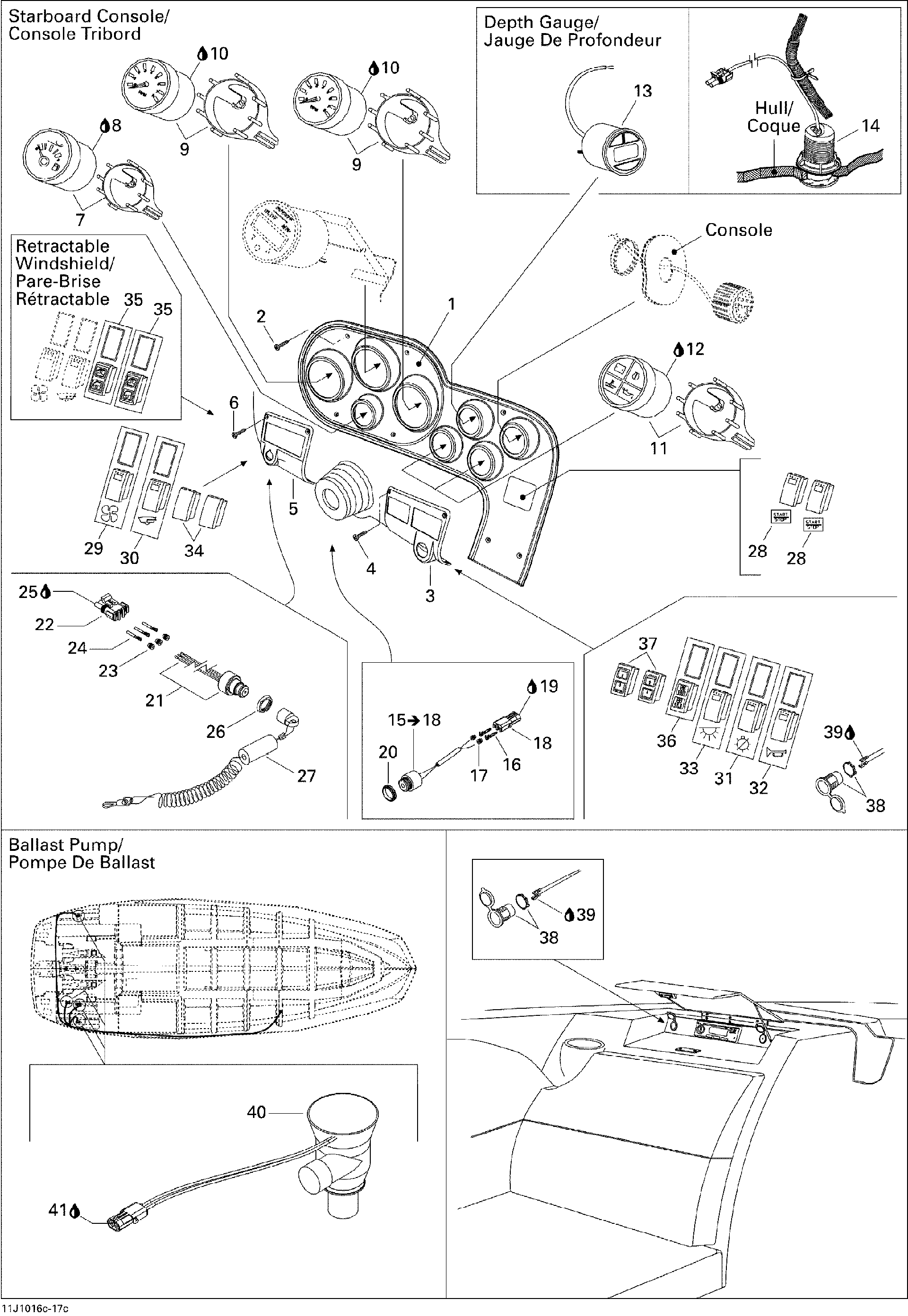 Sea-Doo Heating System Switch, OEM Part # 204471166