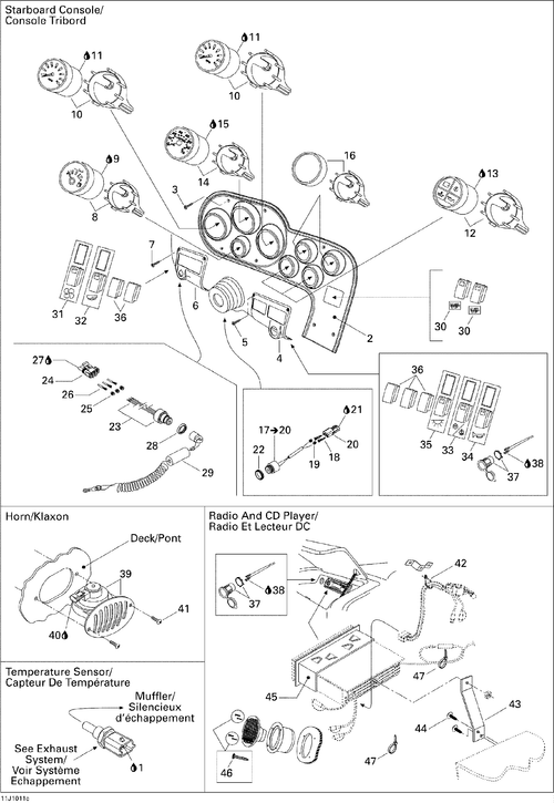 Sea-Doo Radio Support, OEM Part # 204471194