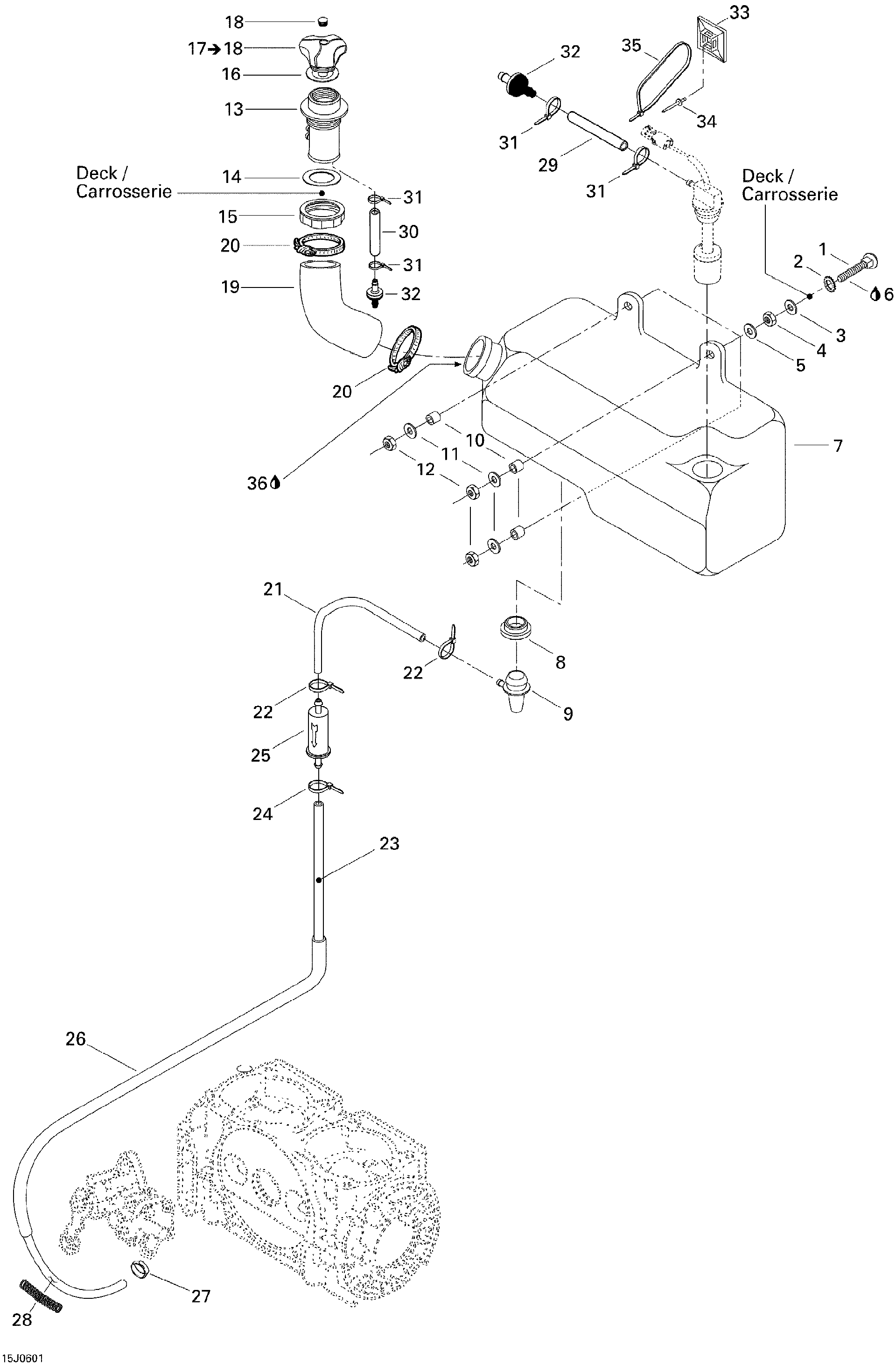Sea-Doo Formed HOSE, OEM Part # 204550172