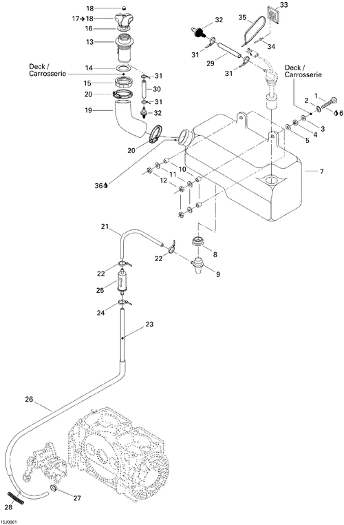 Sea-Doo Formed HOSE, OEM Part # 204550172