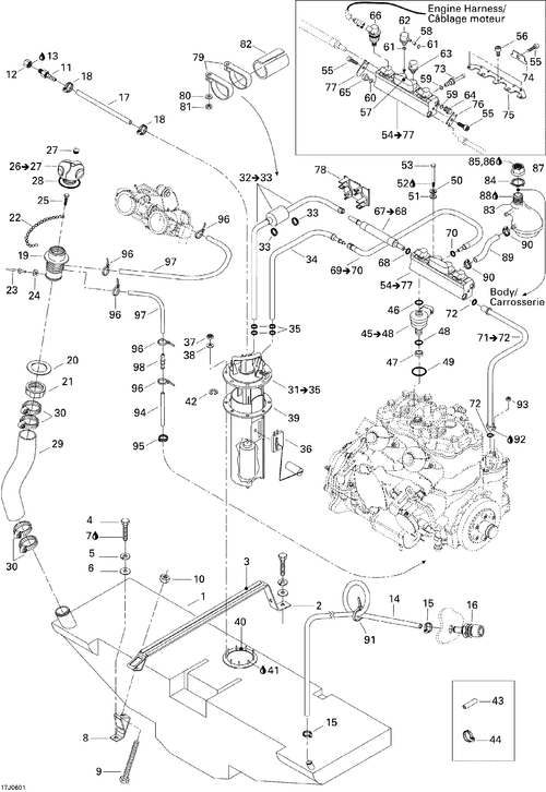 Sea-Doo HOSE Supply ASM, OEM Part # 204560290
