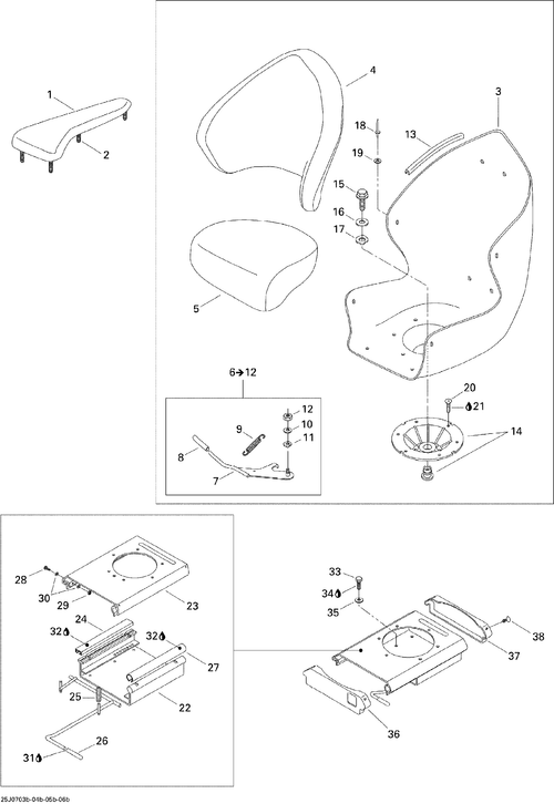 Sea-Doo Elbowrest ASM RH, OEM Part # 204613622