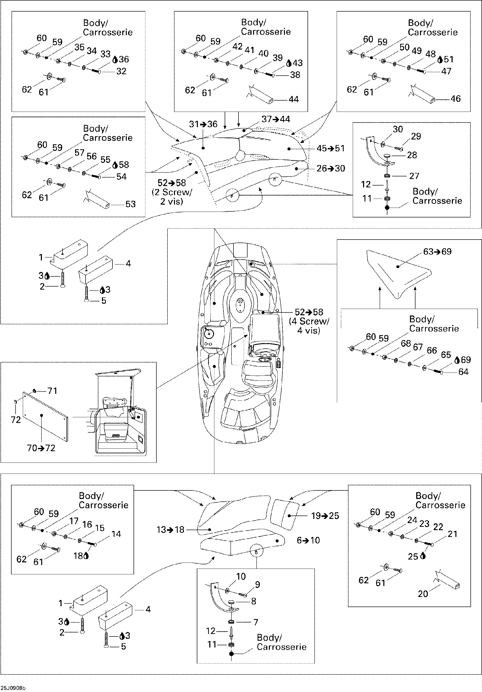 Sea-Doo Headrest ASM PORT SIDE, OEM Part # 204613733
