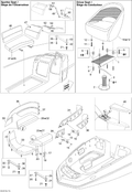 Sea-Doo Front Upper SIDE Backrest, OEM Part # 204613777
