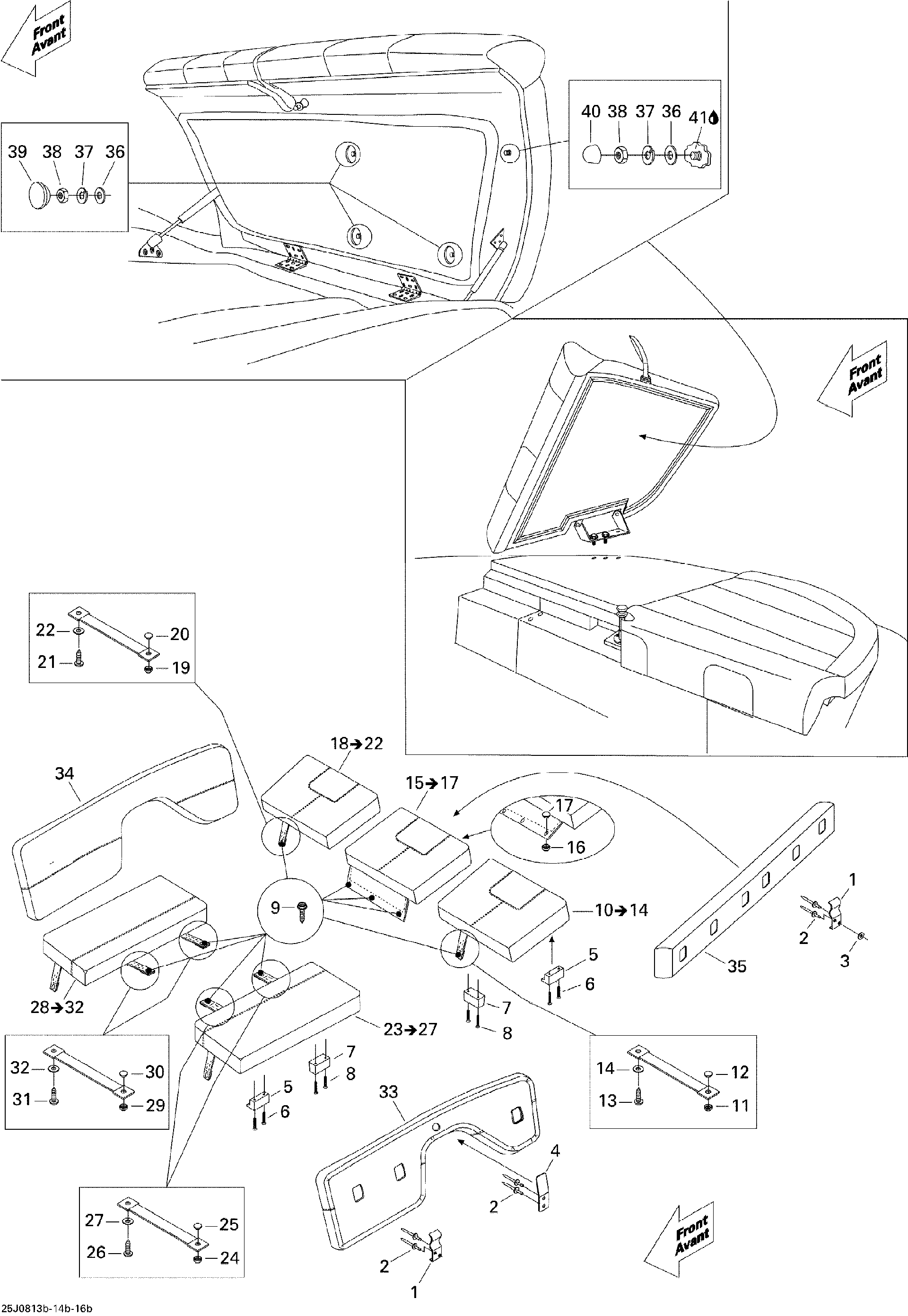 Sea-Doo REAR Backrest, OEM Part # 204613804