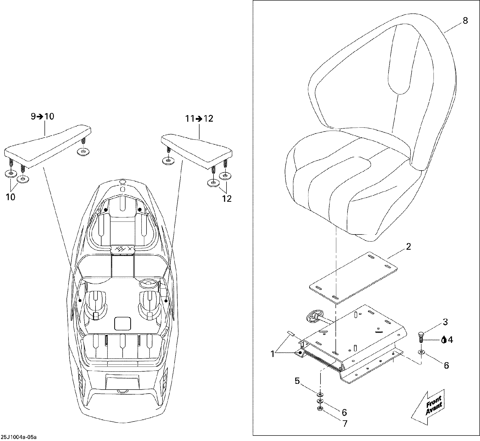 Sea-Doo Elbowrest Asm/stbd., OEM Part # 204614658