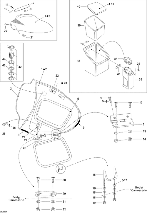 Sea-Doo ROD Holder, OEM Part # 204620028