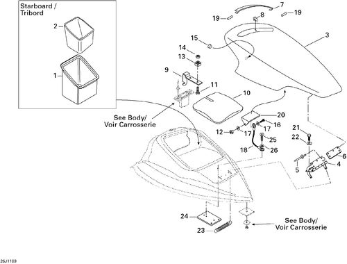 Sea-Doo REAR Stopper, OEM Part # 204620106