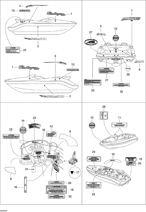 Sea-Doo Patent Label, OEM Part # 204901411