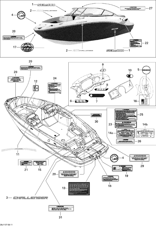 Sea-Doo Power Capacity Label, OEM Part # 204901612